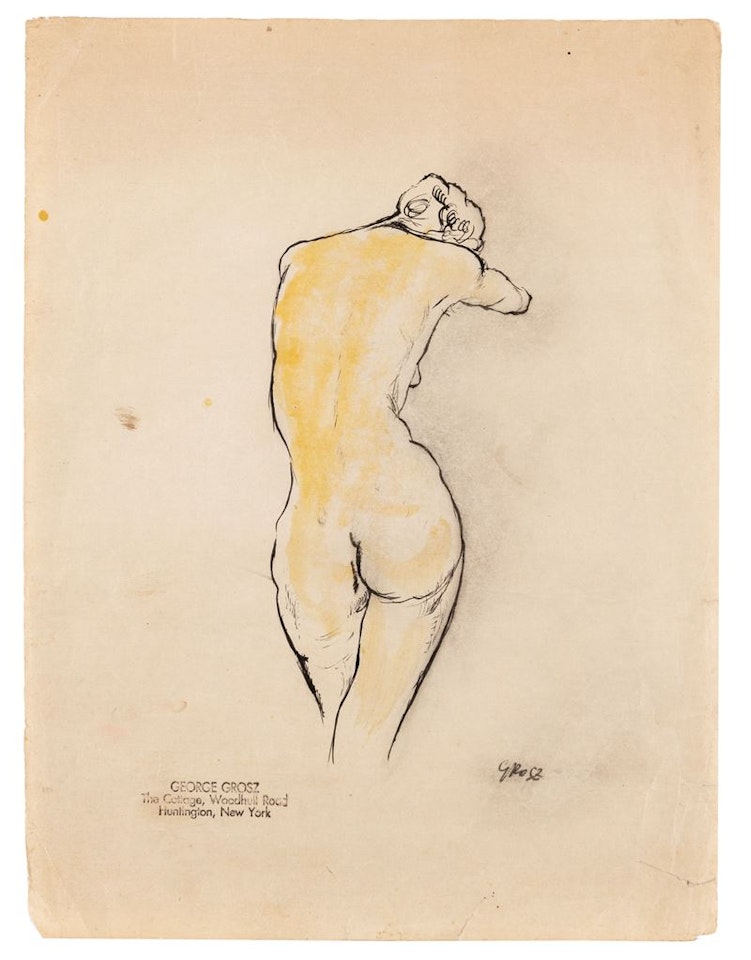 Stehender Weiblicher Ruckenakt (Female nude) by George Grosz