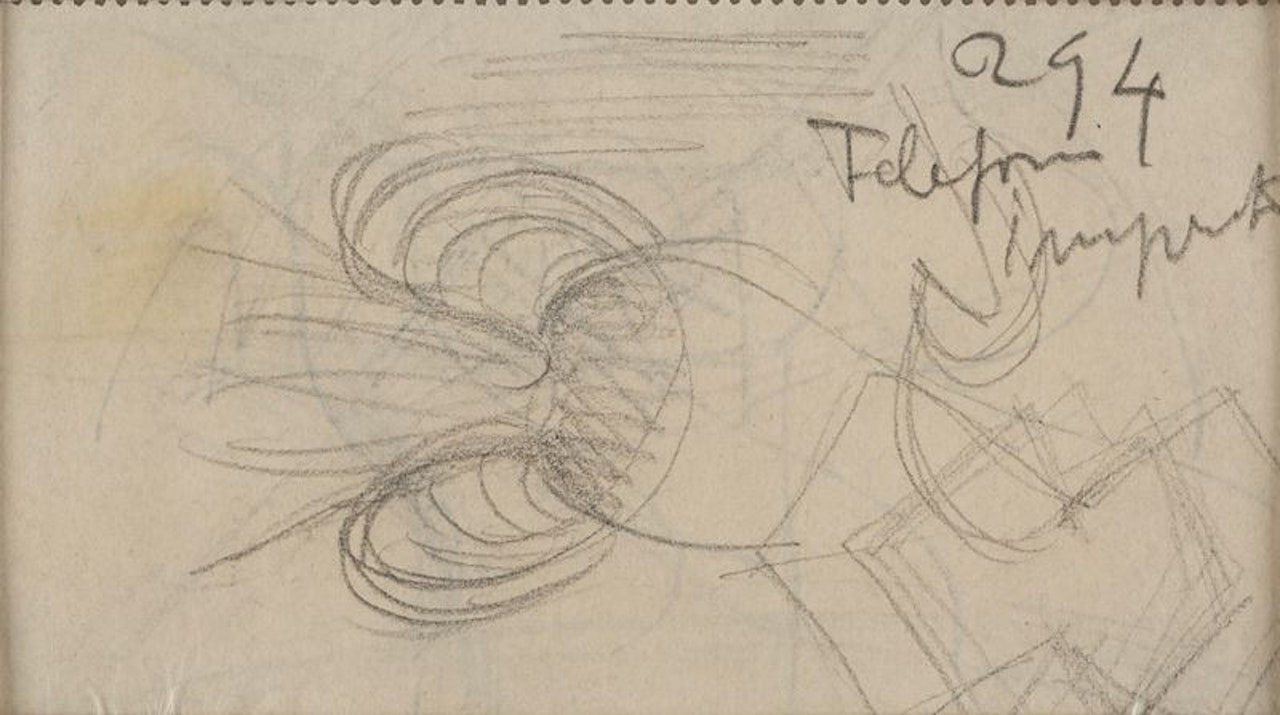 Abbozzo per vaso ; Studio di paesaggio (forme di spazio) by Giacomo Balla