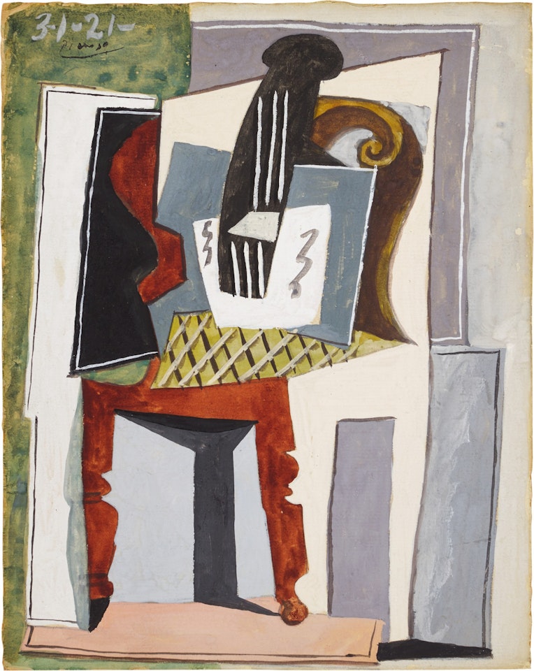 Guitare sur une chaise by Pablo Picasso