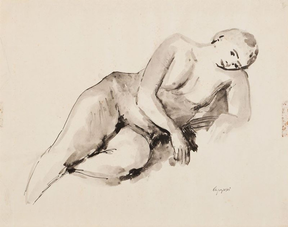 Lying Female Nude by Giuseppe Capogrossi