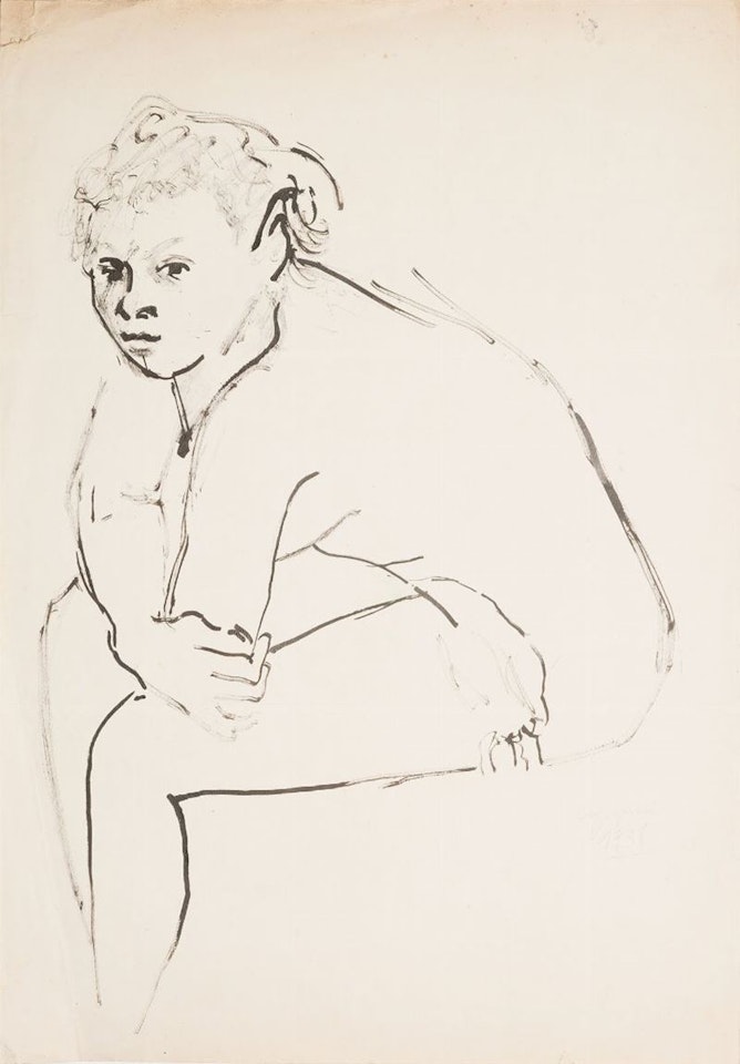 Seated woman by Giuseppe Capogrossi