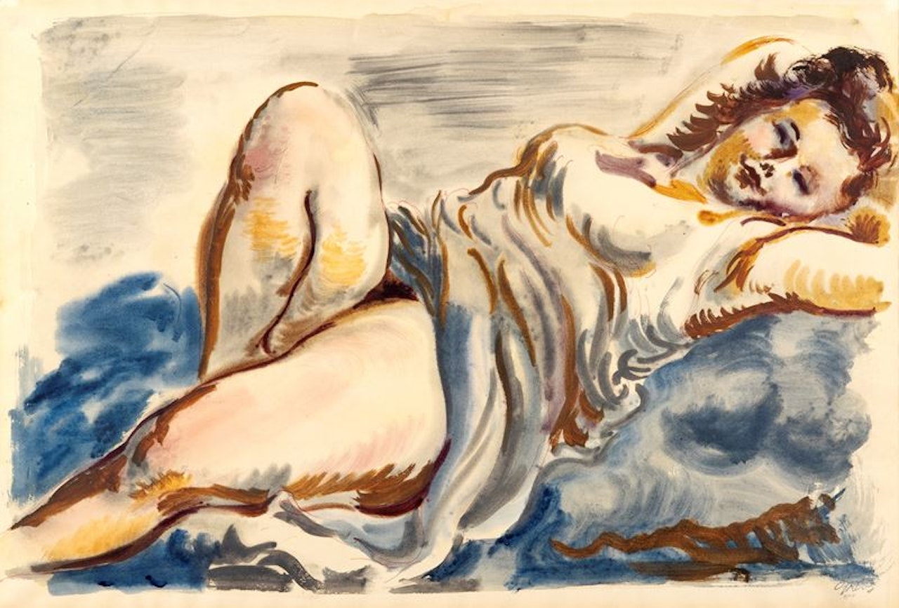 Woman lying down by George Grosz