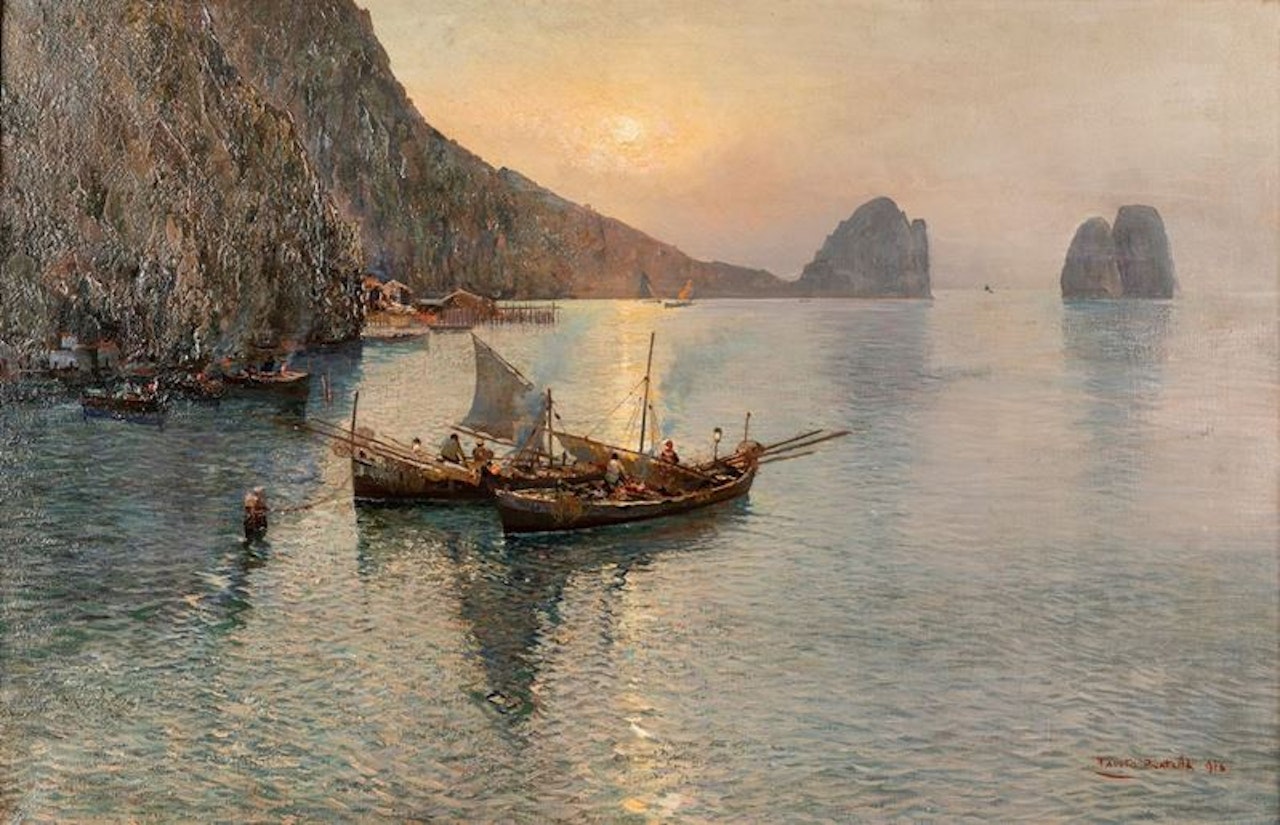 "Capri, the faraglioni from the small marina" by Fausto Pratella