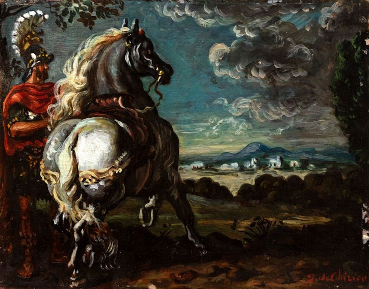 Horse and Knight in a Landscape by Giorgio de Chirico