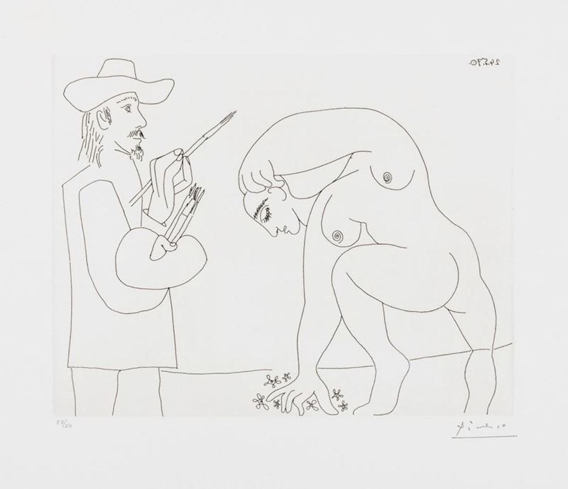 Painter and Ninph by Pablo Picasso