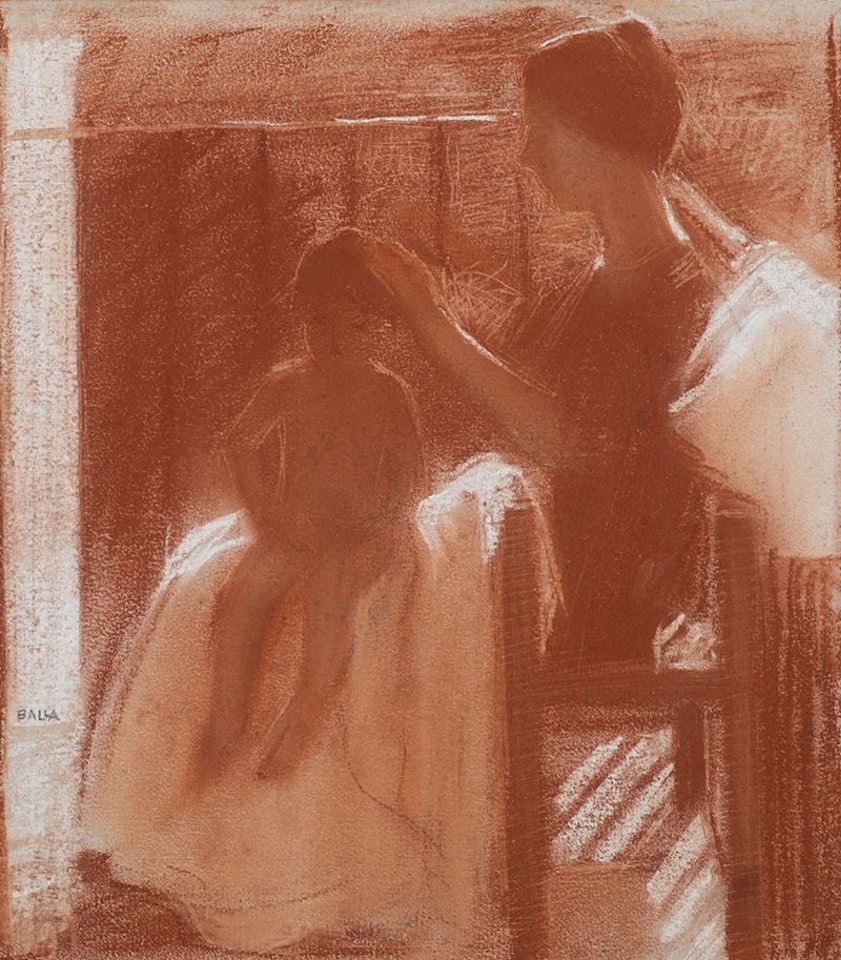 Elisa e Luce sul balcone by Giacomo Balla