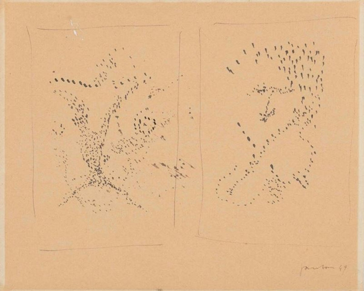 Disegno piccolo bianco e nero by Lucio Fontana