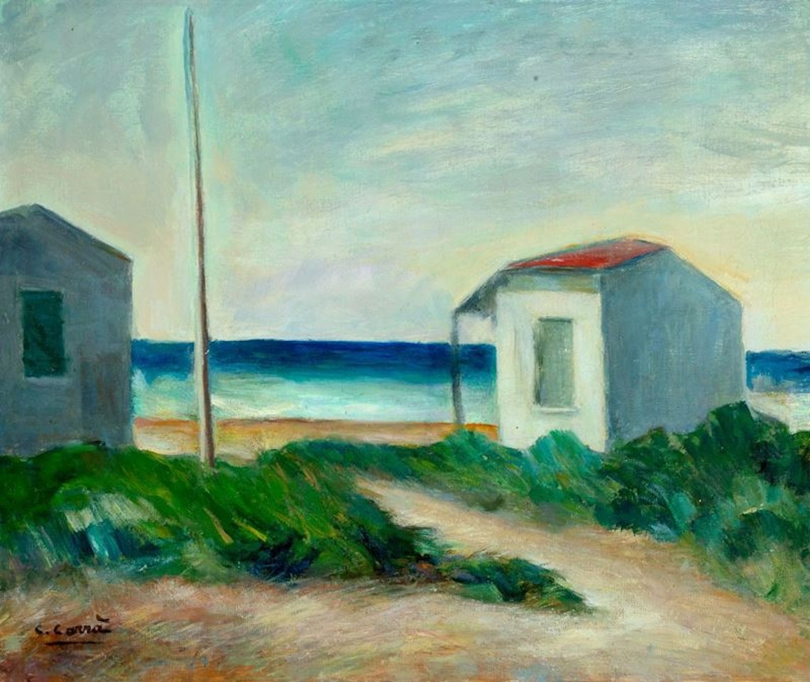 Shed by the sea by Carlo Carra