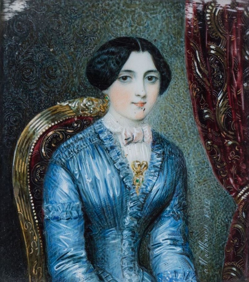 Portrait of a sitting dressed lady by Italian School