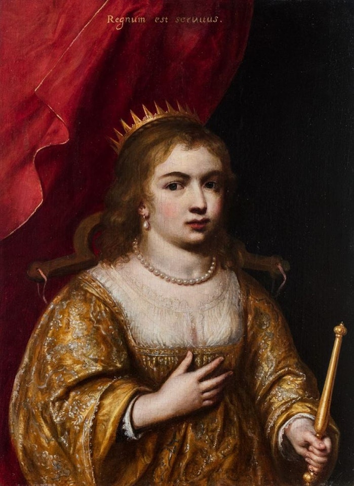 Two female figures as allegories by Flemish School
