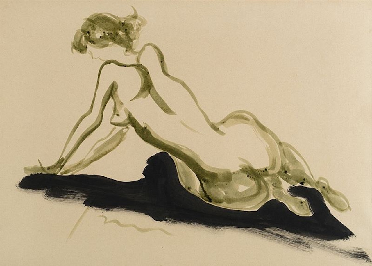 Female nude by Lucio Fontana