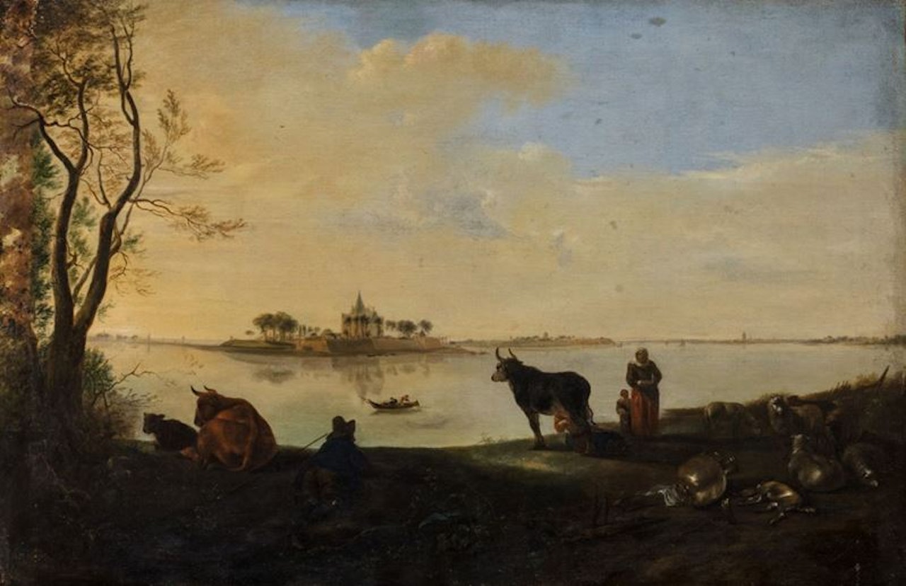 River landscape by Dutch School