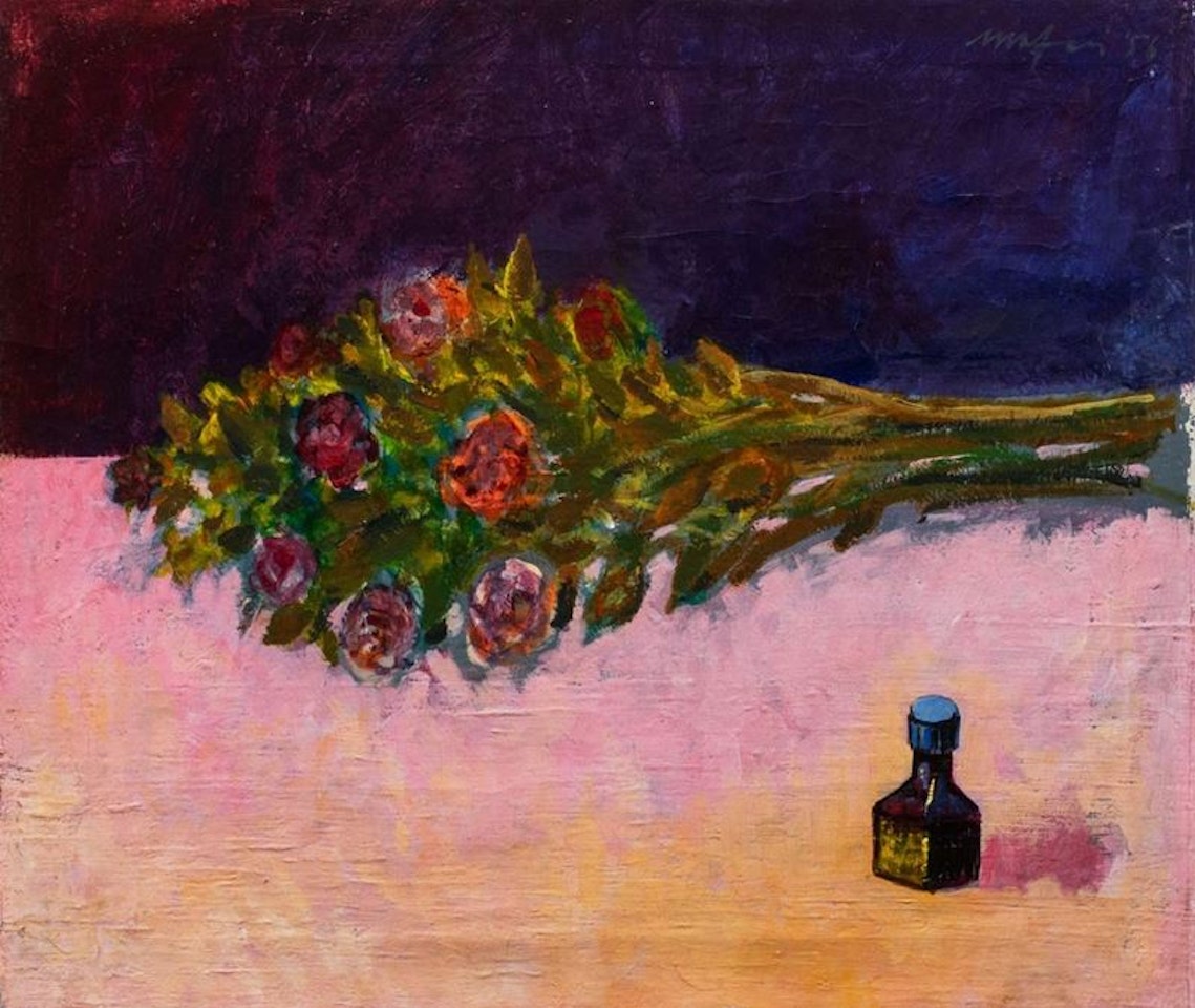 Roses and ink pot by Mario Mafai