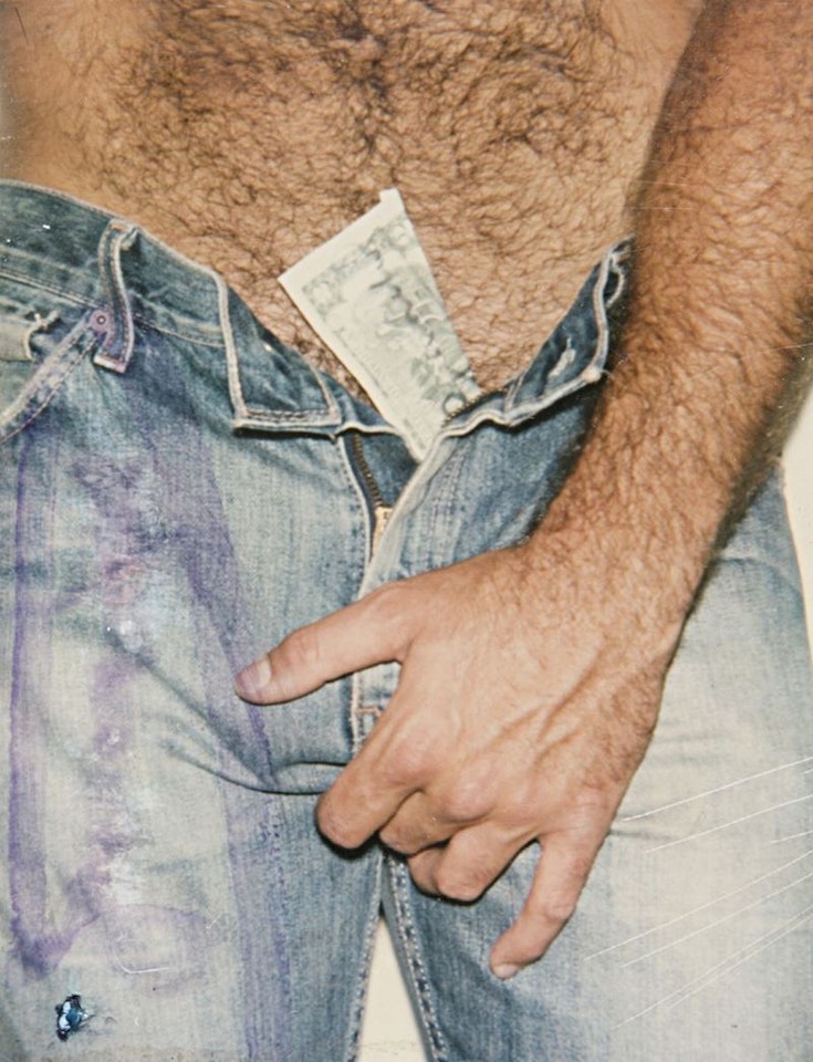 Male torso with dollar by Andy Warhol