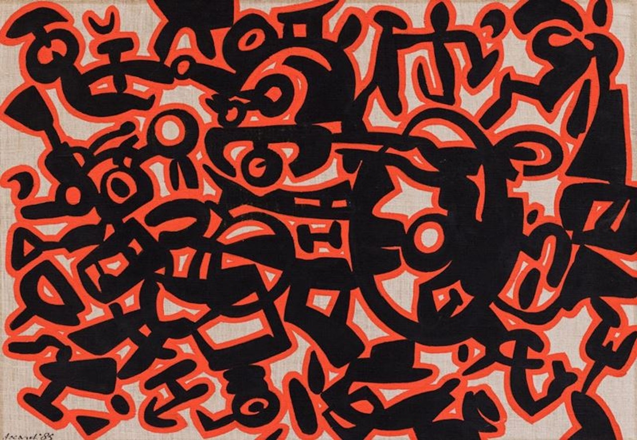 Segni neri con rosso by Carla Accardi