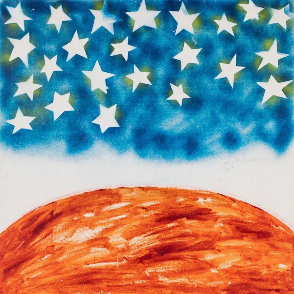 Senza titolo - paesaggio con stelle, fine Anni "70 by Mario Schifano