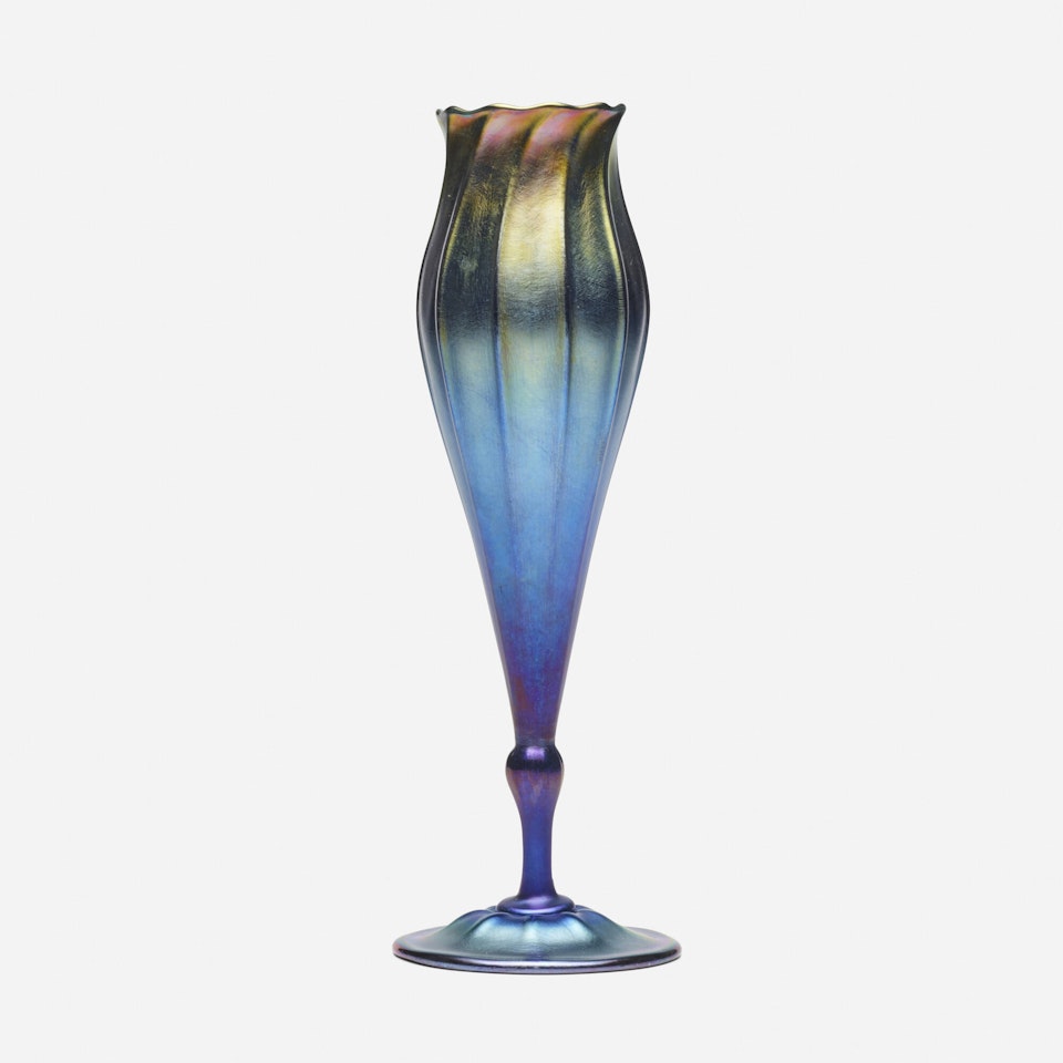 Ribbed vase by Tiffany Studios
