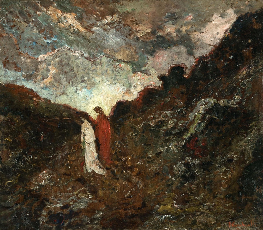 Dante and Beatrice by Adolphe Monticelli