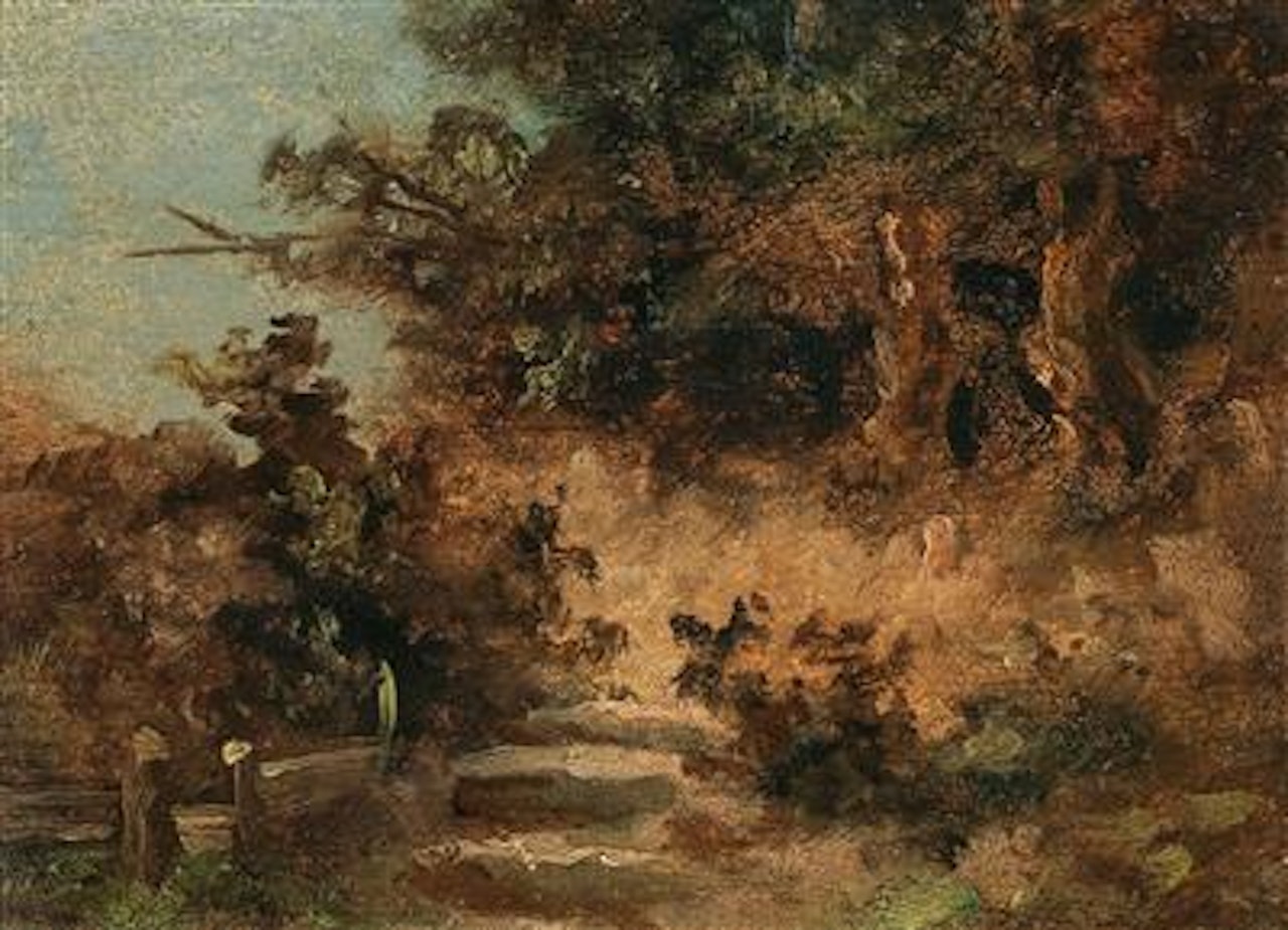 A Small Landscape with Stairs by Carl Spitzweg