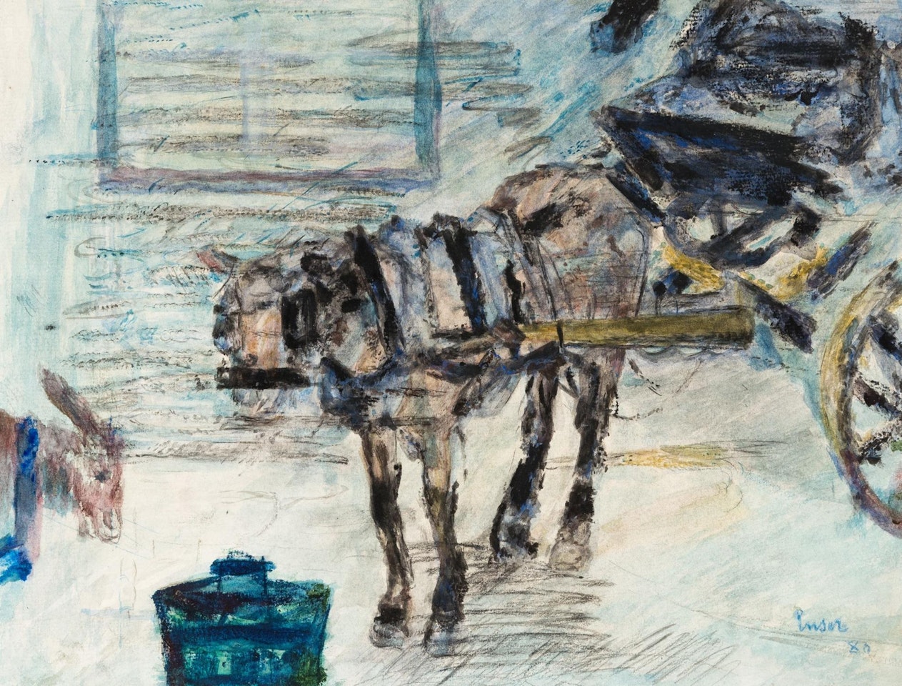 Horse and carriage (; ) by James Ensor