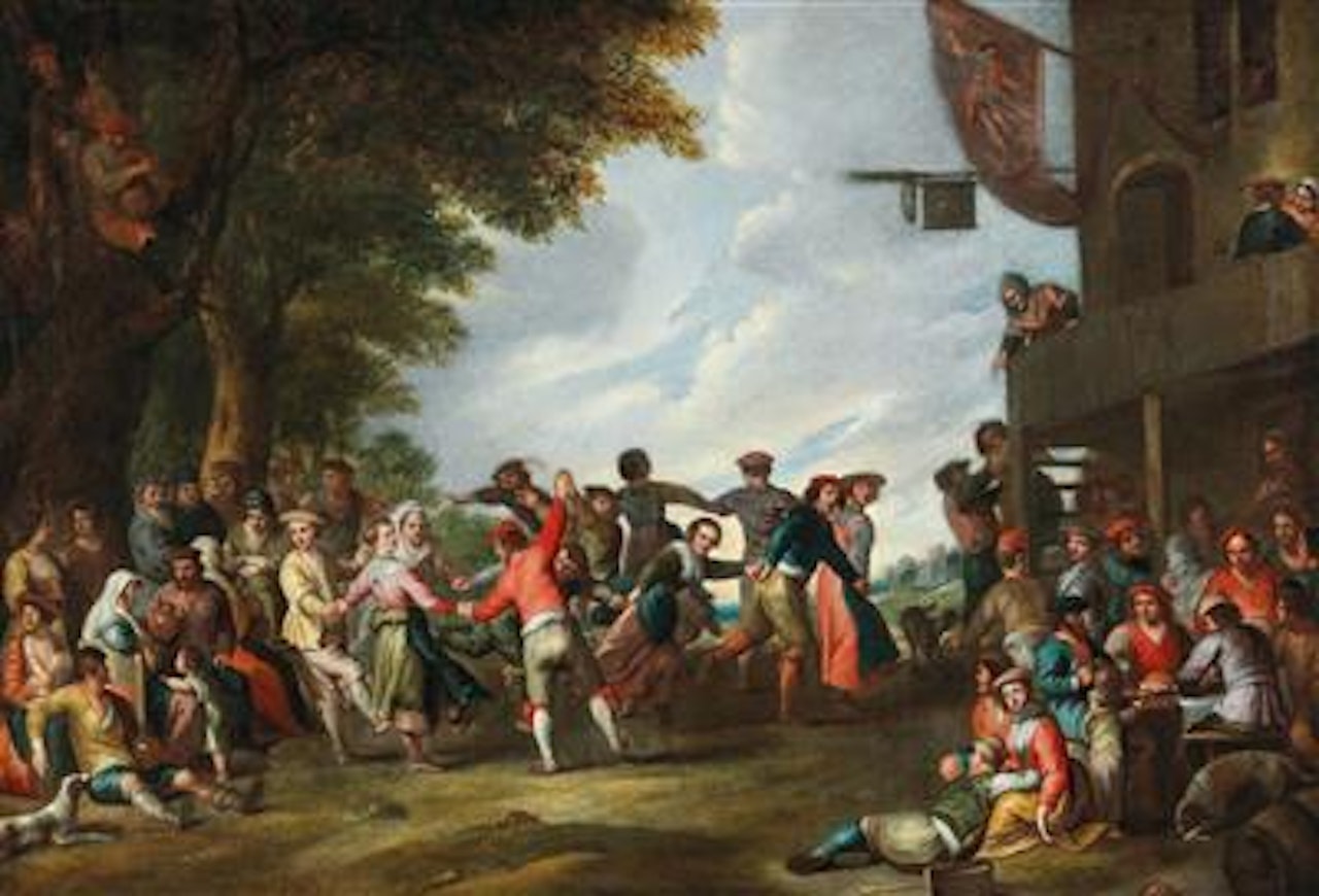 A village feast by Cornelis de Wael