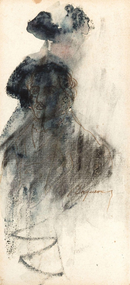 Silhouette (Lady with a hat) - Verso : Figure Study by James Ensor