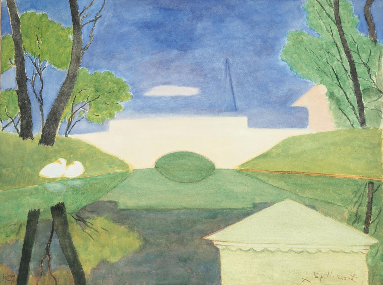 Small bridge in the Léopold Park, Ostend by Léon Spilliaert