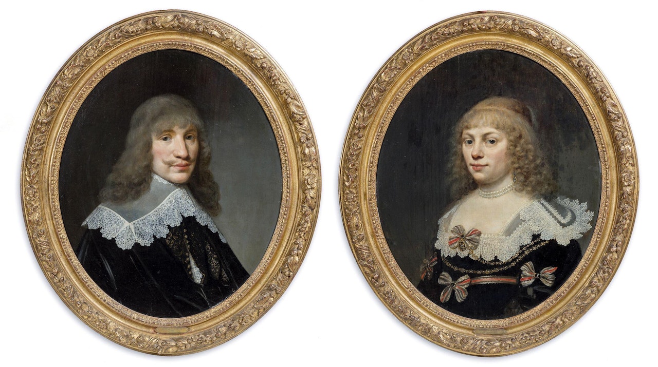 Portrait of a married couple by Dutch School