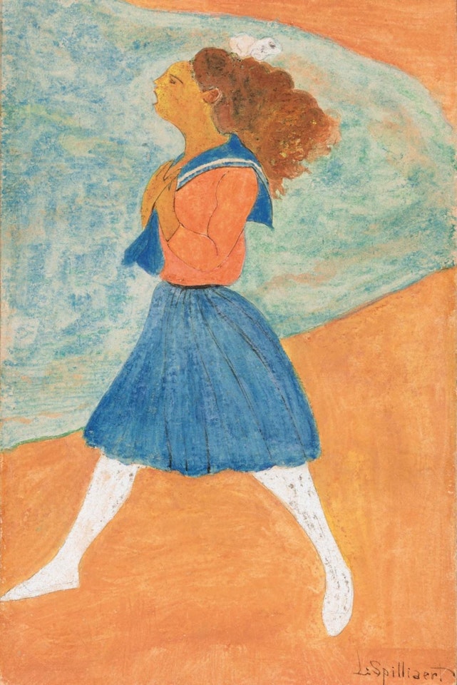 Young girl on a beach singing by Léon Spilliaert