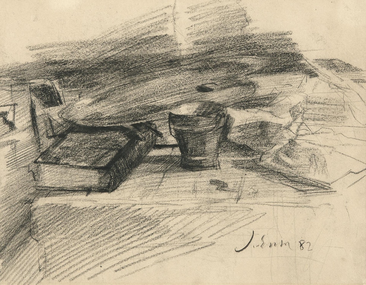 Still life at the studio (1882) by James Ensor