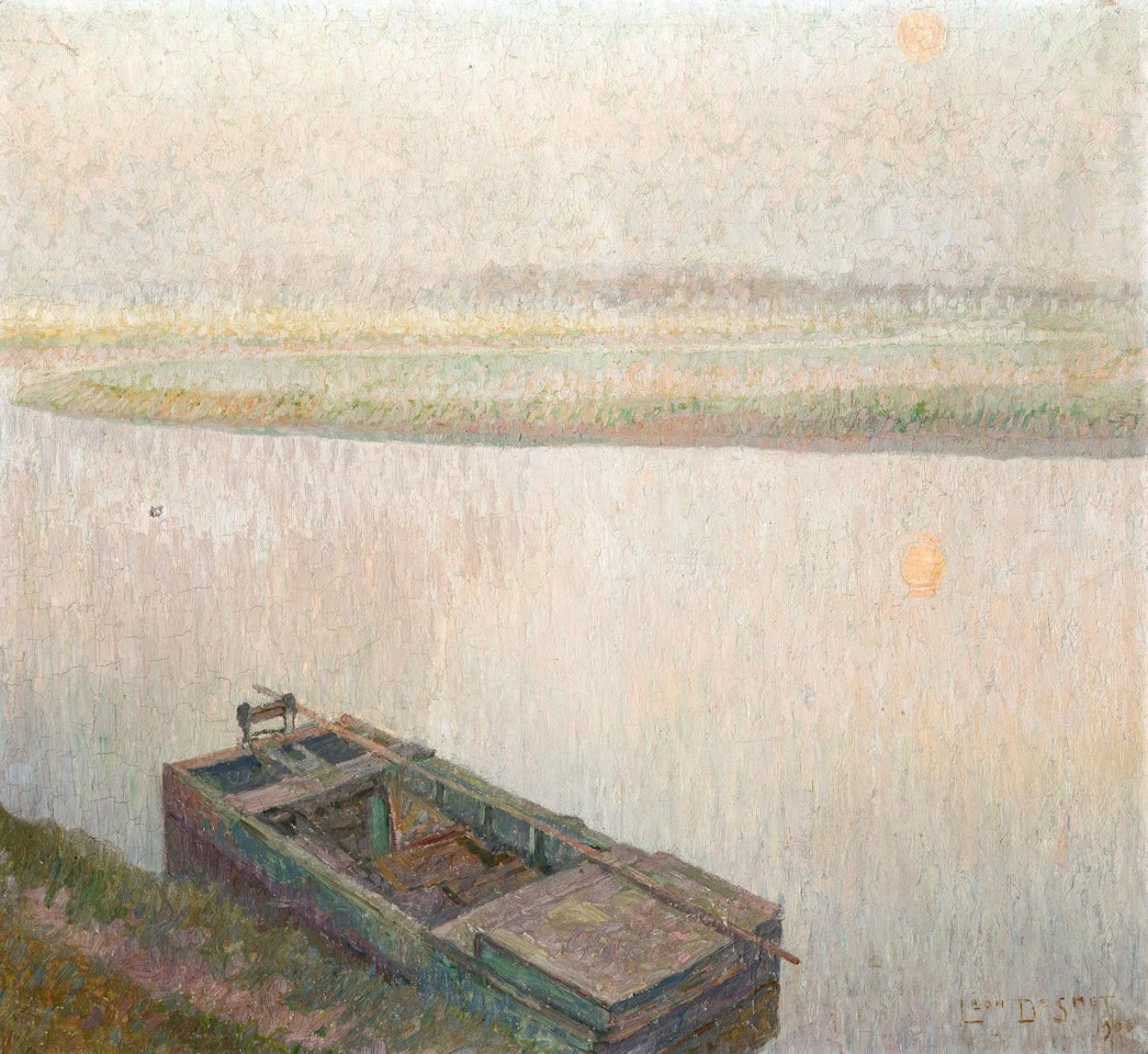 The ferry on the River Lys by Leon de Smet