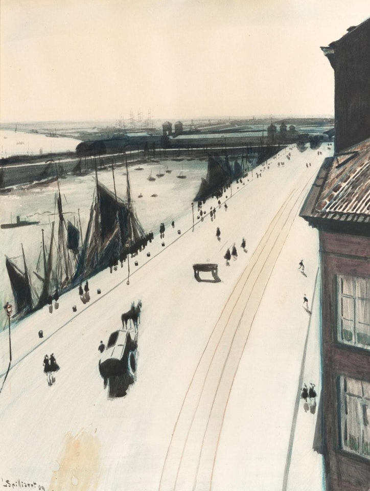 View of the Visserskaai seen from the studio by Léon Spilliaert