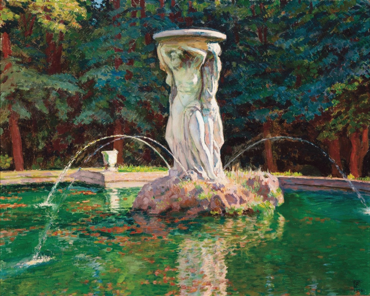 Pièce d"eau à Mazargues, après-midi by Theo van Rysselberghe