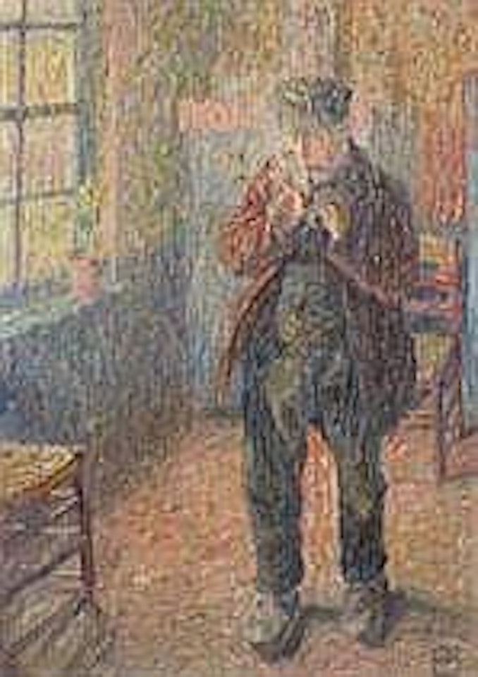 MAN MET PIJP IN EEN INTERIEUR by Leon de Smet