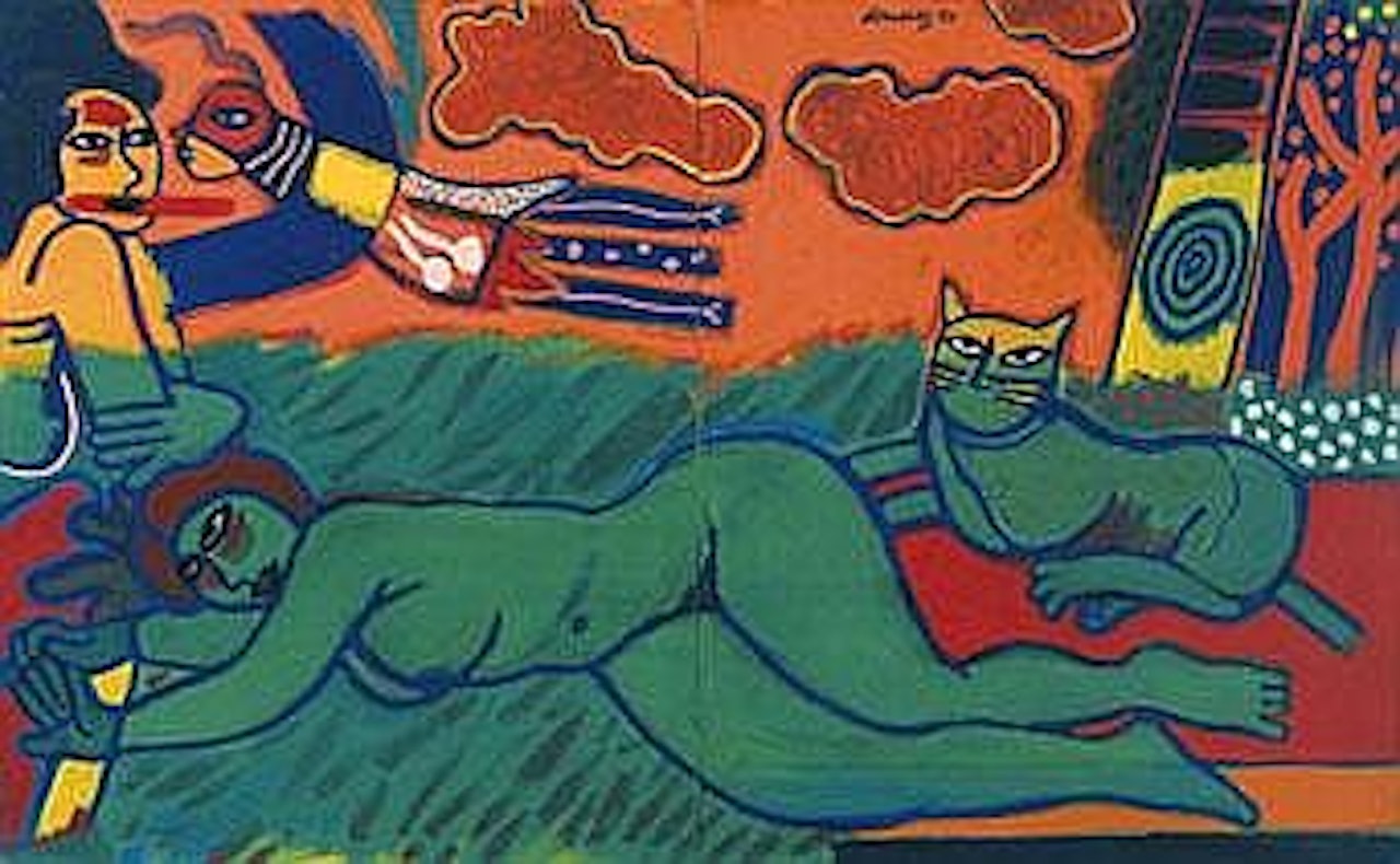 ORANGE AU-DESSUS DES HERBES TENDRES by Corneille