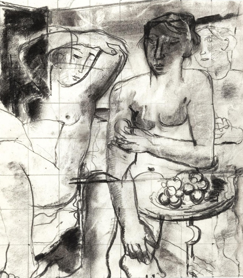 3 women in an interior (ca. 1930) by Paul Delvaux