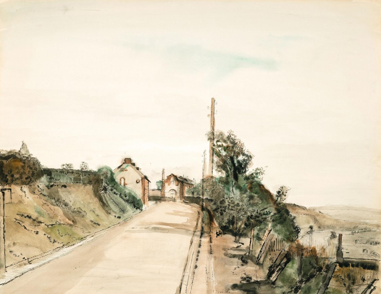 Landscape, Huy by Paul Delvaux