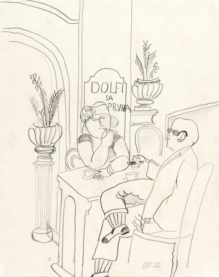 A couple in a bar by Ossip Zadkine