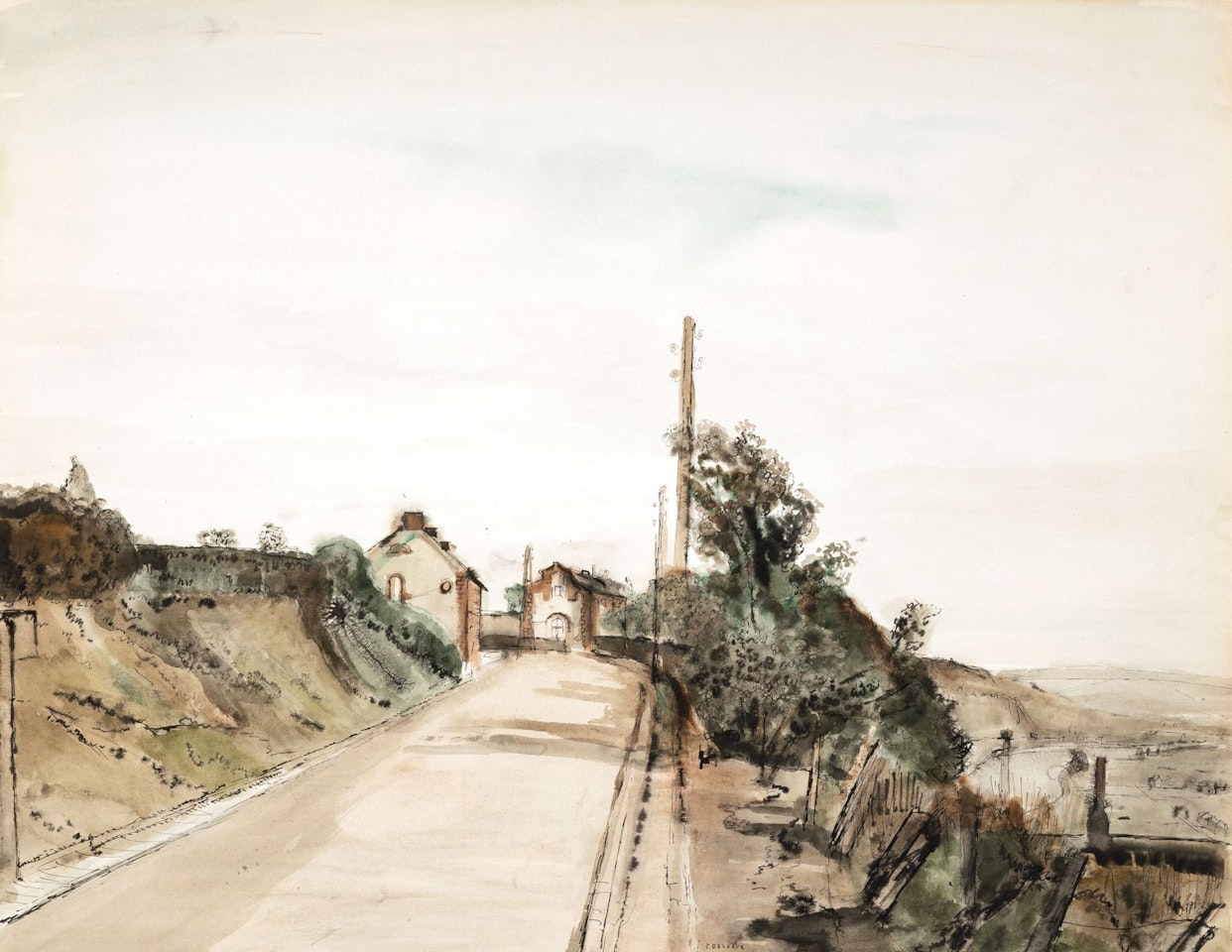 Landscape in Huy by Paul Delvaux