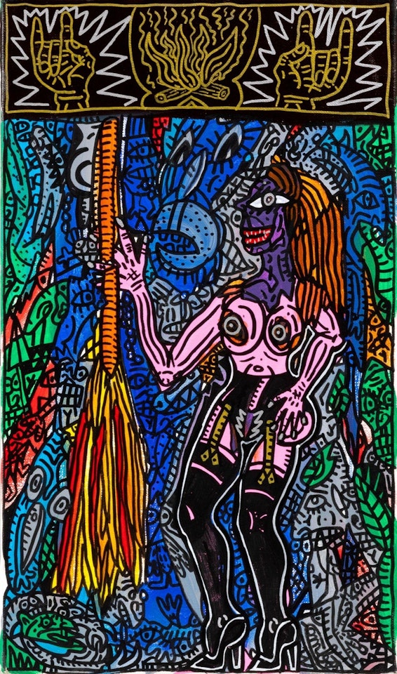La sorcière et son balaí by Robert Combas