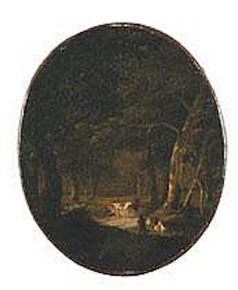 VERPOZENDE RUITERS IN HET WOUD by French School