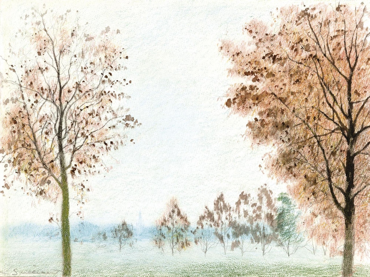 A view upon the city from the Maria-Hendrika park, Ostend by Léon Spilliaert
