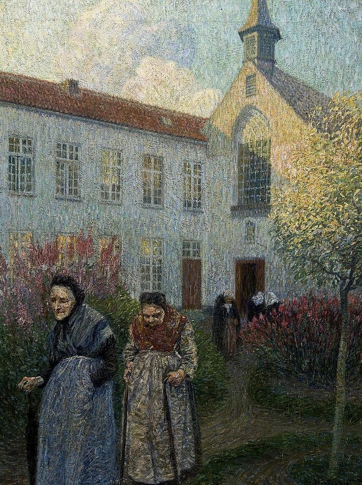 At the Beguinage of Oudenaarde by Leon de Smet