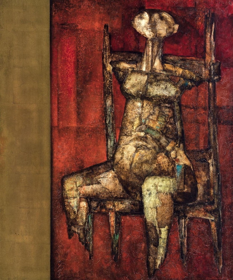 Seated nude by Jef van Tuerenhout