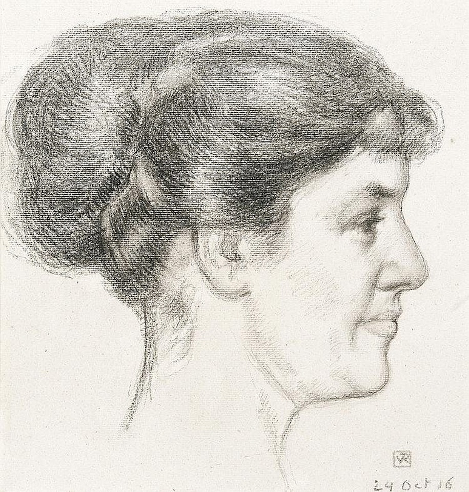 Madame Schlumberger, in profile by Theo van Rysselberghe