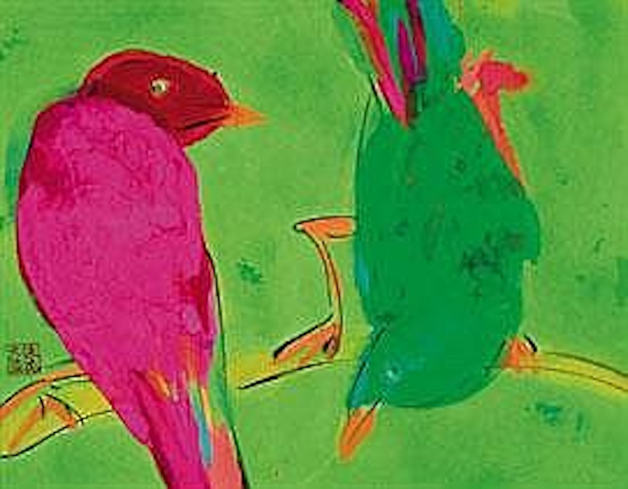 TWO BIRDS by Walasse Ting