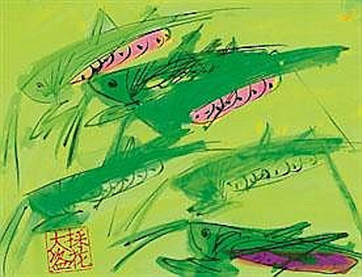 THE GRASSHOPPERS" JUMP by Walasse Ting