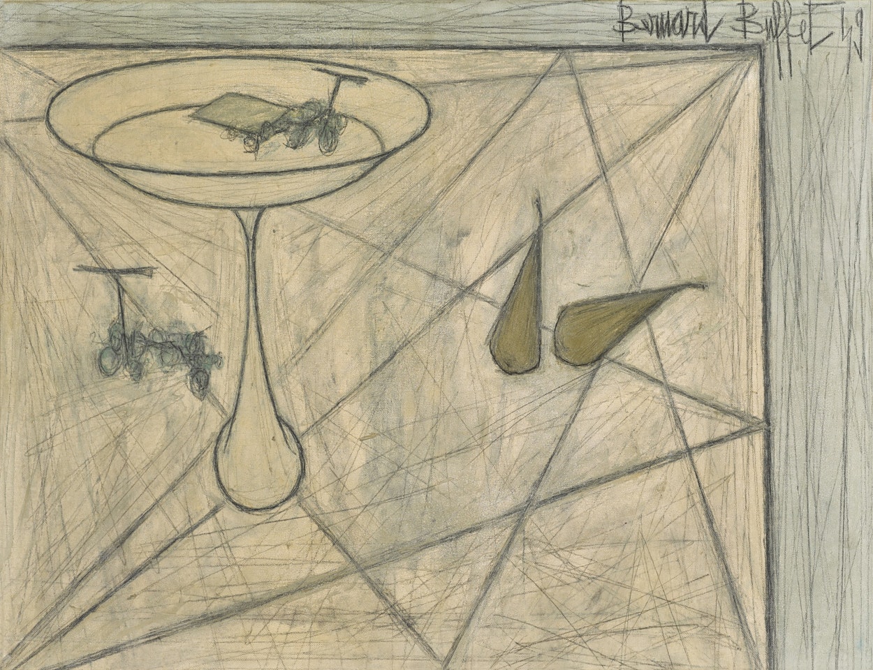 Nature morte au compotier et aux fruits by Bernard Buffet