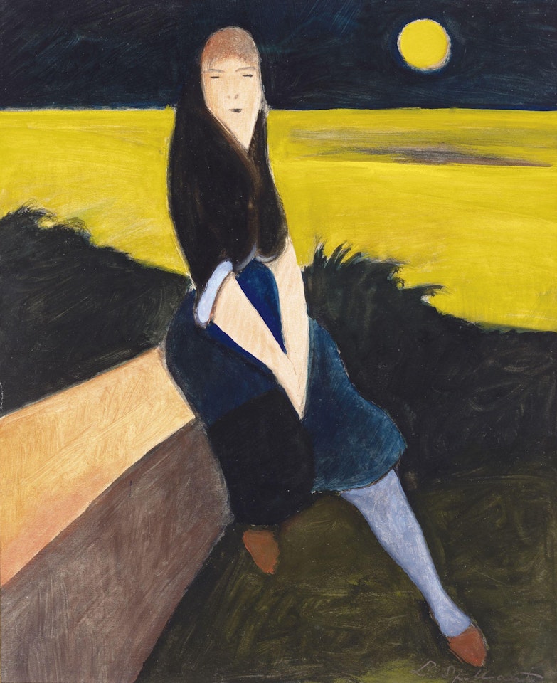 Woman in the dunes in front of the sea by Léon Spilliaert