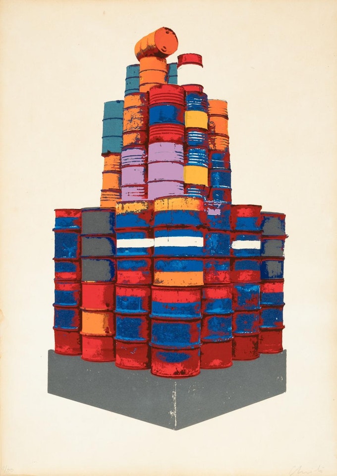 58 Stacked Barrels by Christo
